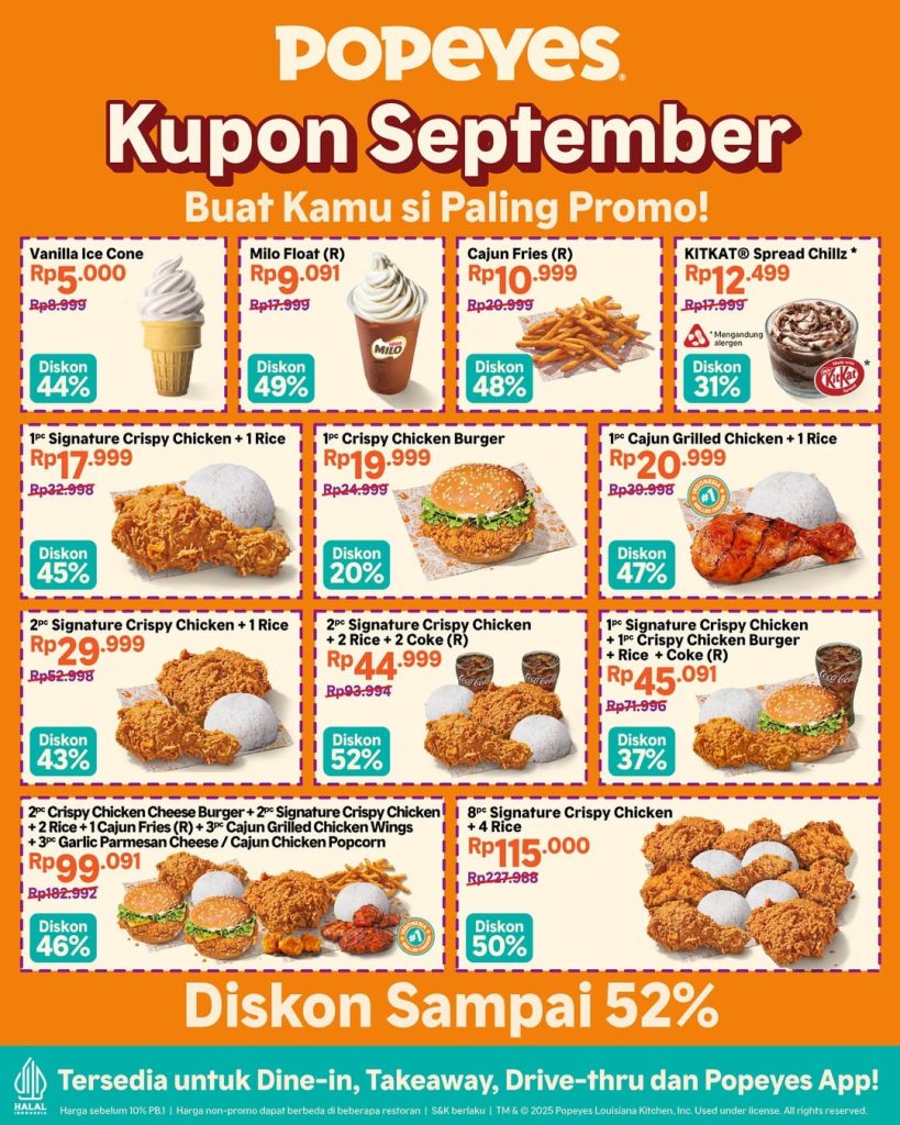 Kupon Promo Popeye’s September 2025