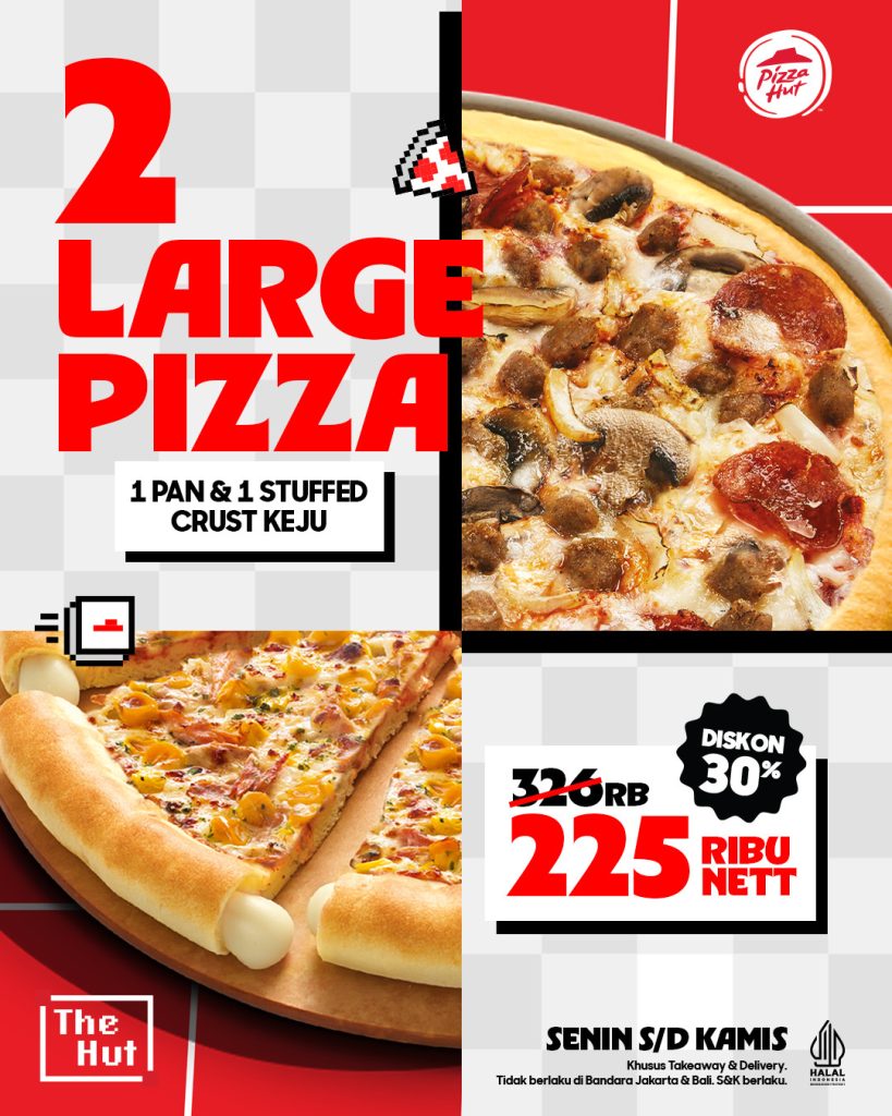 Promo Pizza Hut 2 Large Pizza Rp 225.000