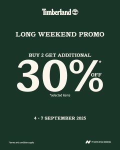 Promo Timberland Long Weekend Beli 2 Diskon 20%