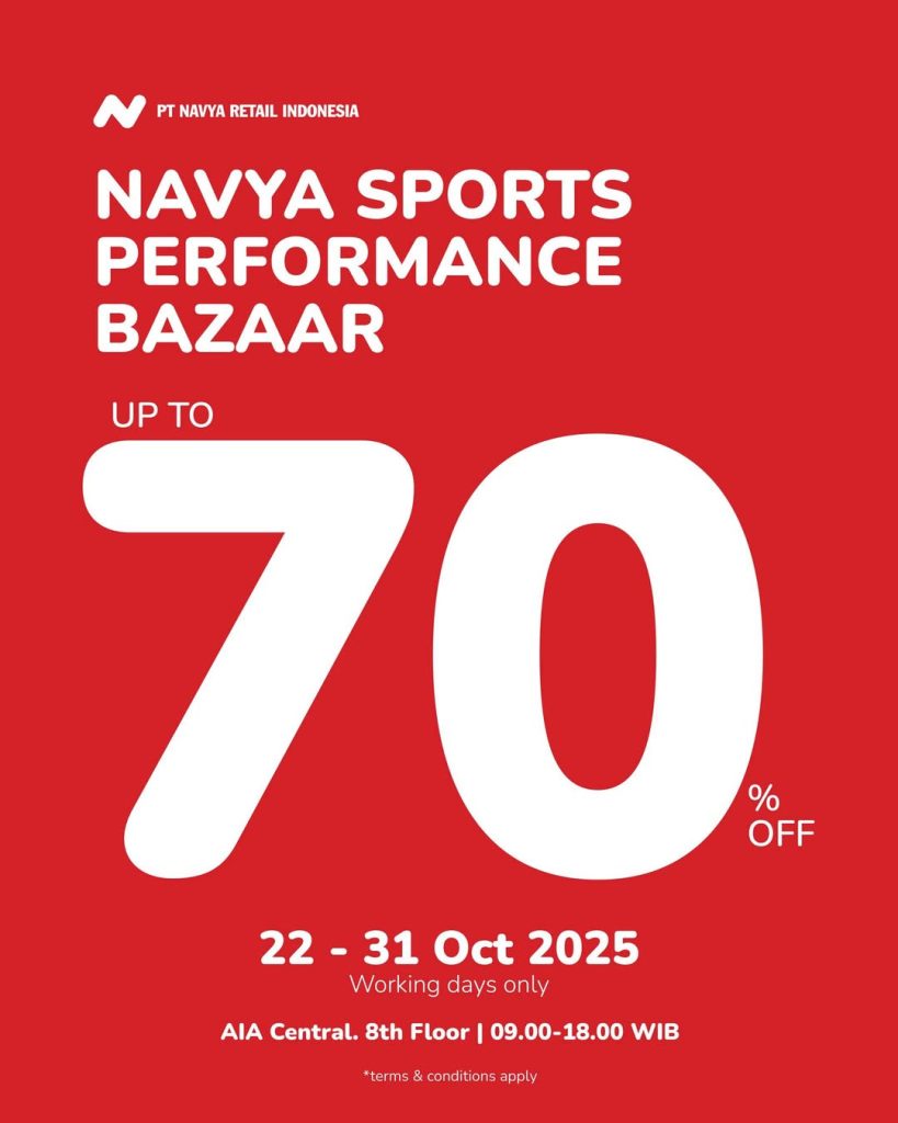 Navya Sports Performance Bazaar 2025 Diskon s/d 70%