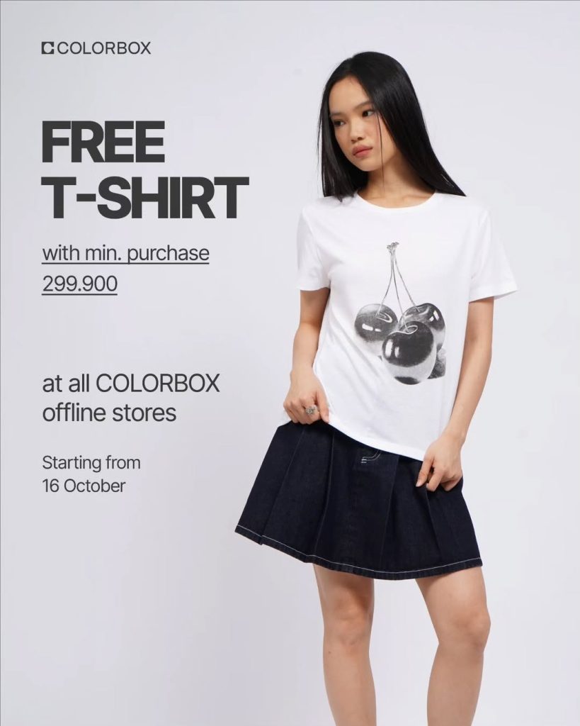 Promo Colorbox FREE T-Shirt Tiap Pembelian Min. Rp 299.900