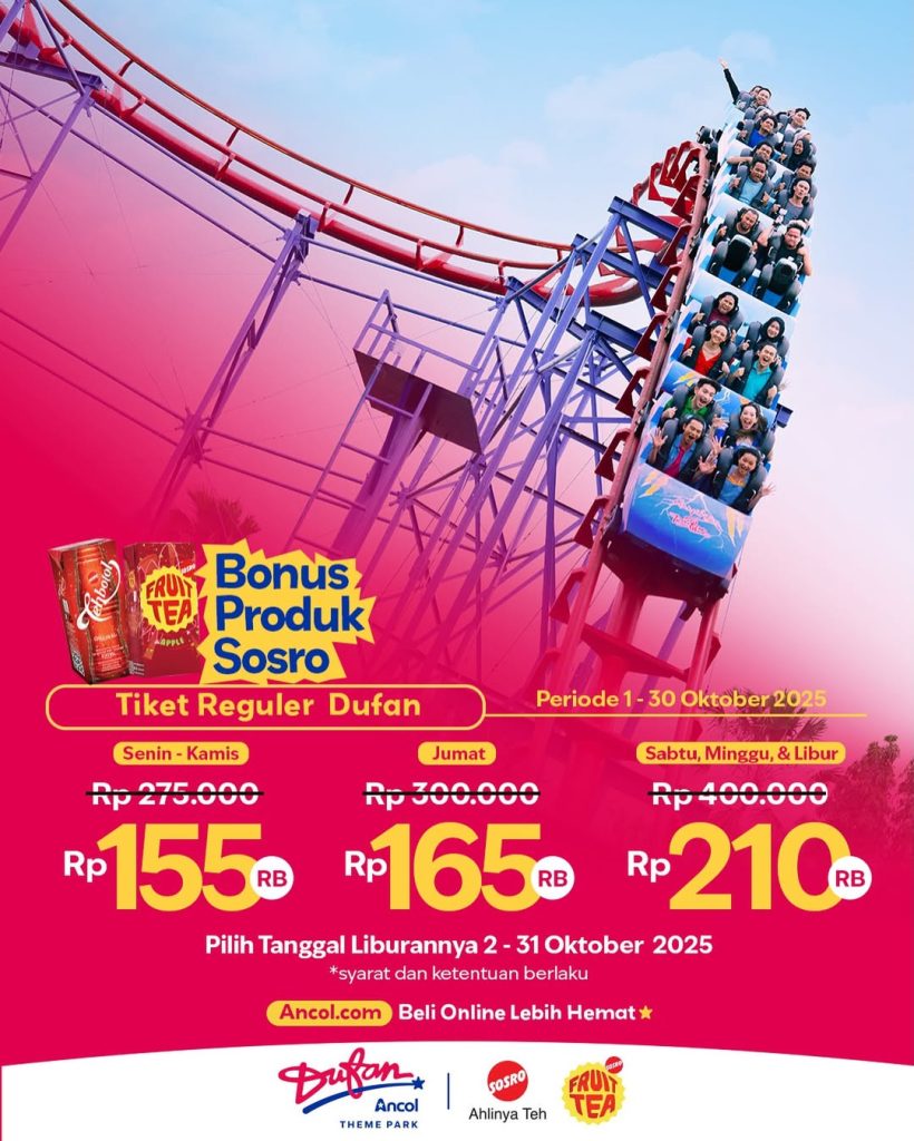 Promo Dufan Tiket Reguler Mulai Dari Rp 155K + FREE Teh Sosro