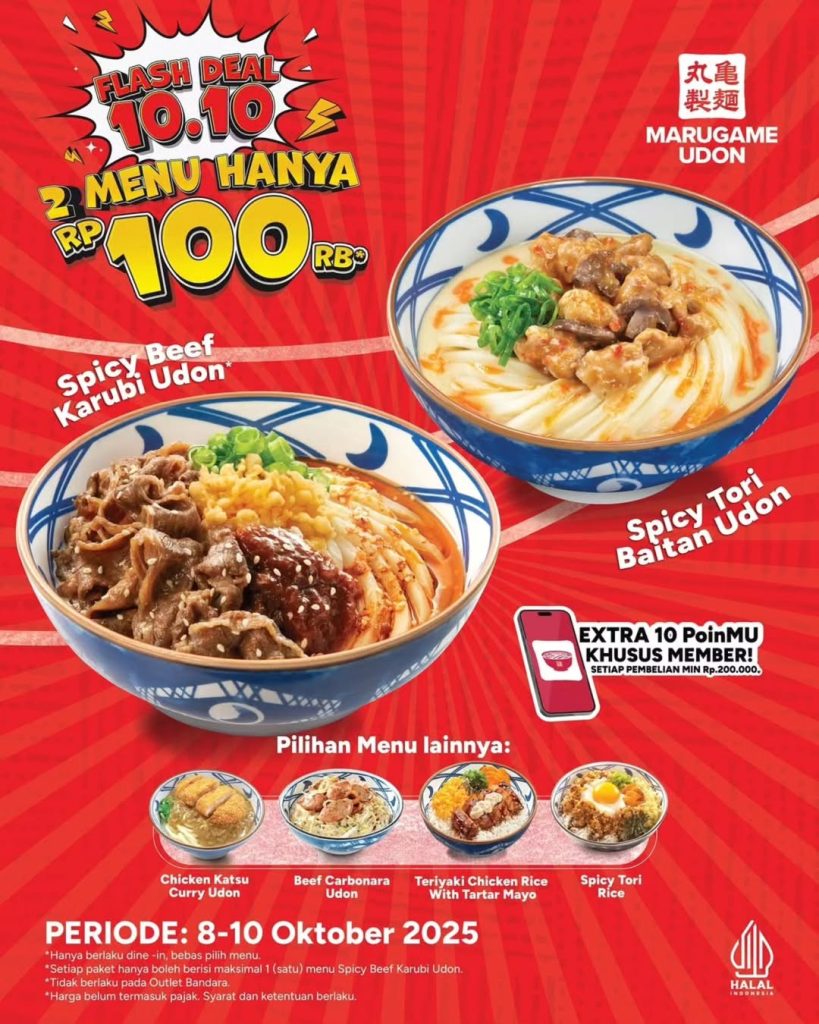 Promo Marugame Udon Flash Deal 10.10 2 Menu Hanya Rp 100.000