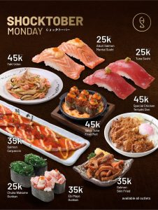 Promo Sushi Hiro Shocktober Monday, Tuesday, and Wednesday Mulai dari Rp 25K