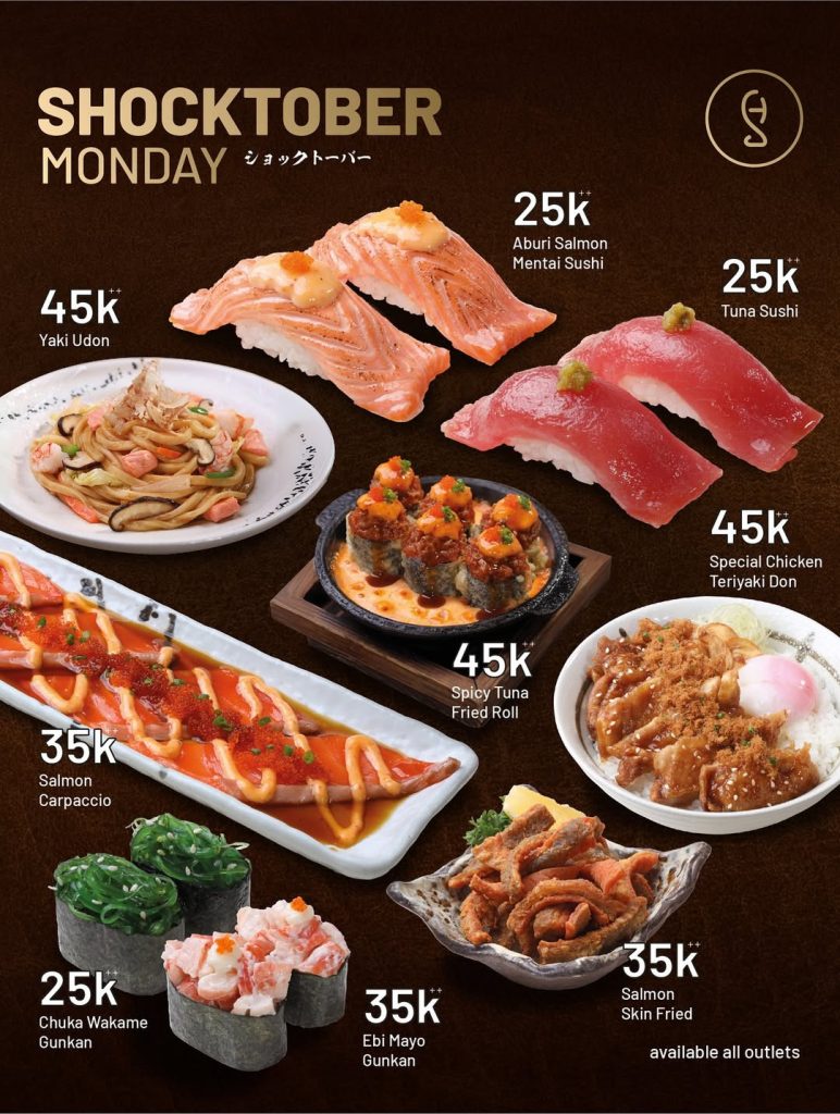 Promo Sushi Hiro Shocktober Monday, Tuesday, and Wednesday Mulai dari Rp 25K