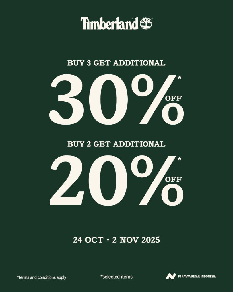 Promo Timberland Diskon s/d 30%