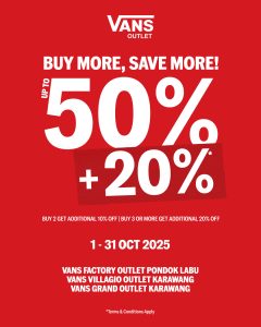 Promo Vans Outlet Diskon s/d 50% + 20%