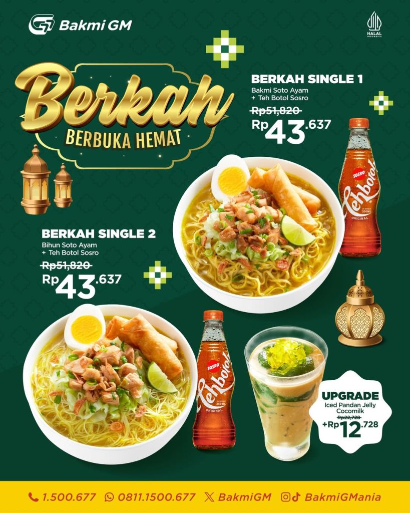 Promo BERKAH Bakmi GM: Menu Berbuka Hemat Mulai 43 Ribuan