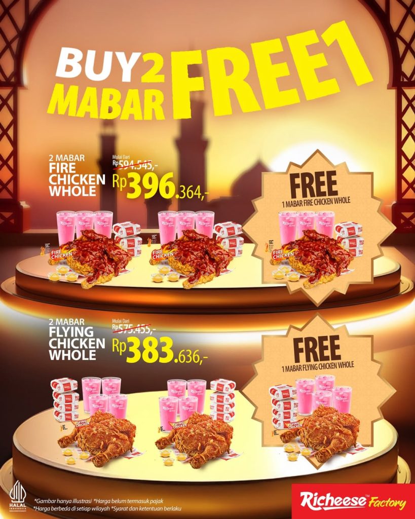 Promo Bukber Ramadan Richeese Factory: Beli 2 Mabar Gratis 1