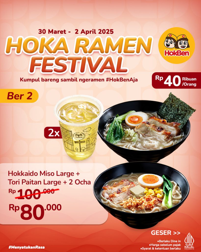 Hoka Ramen Festival HokBen – Promo Ramen Murah Mulai Dari Rp 29 Ribuan