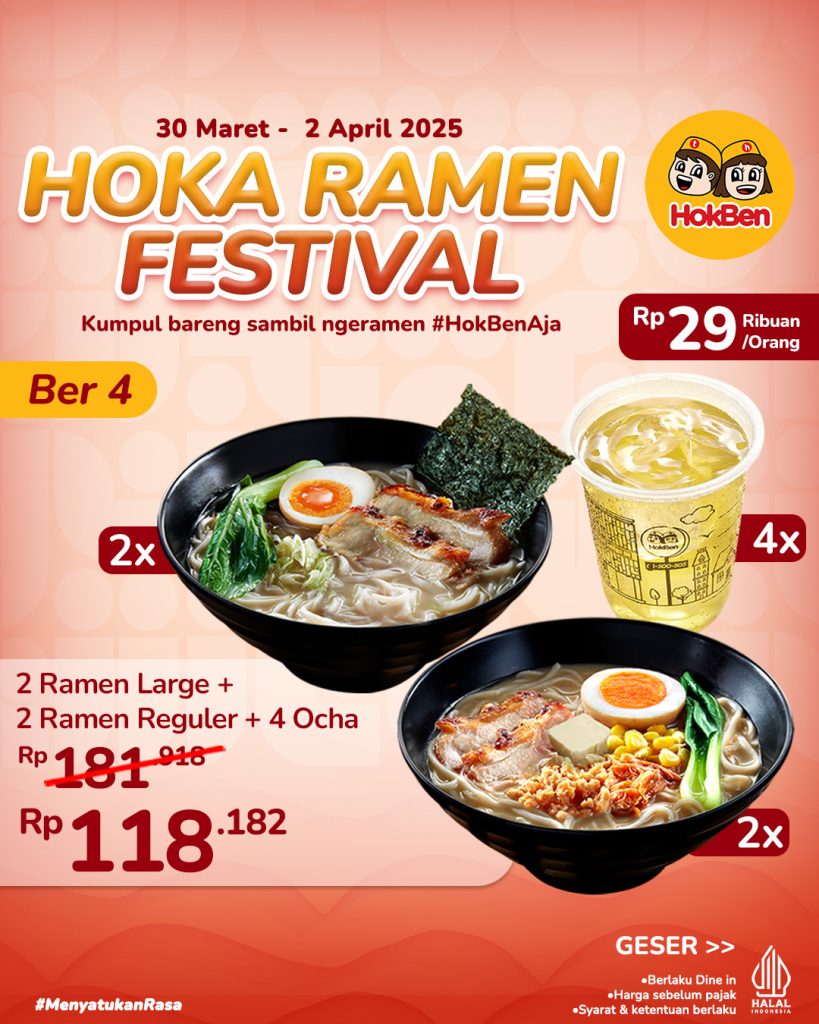 Hoka Ramen Festival HokBen – Promo Ramen Murah Mulai Dari Rp 29 Ribuan
